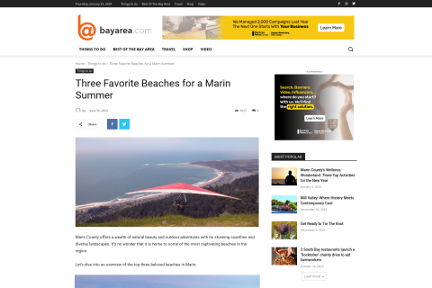 Thumbnail image for item: Three Favorite Beaches for a Marin Summer
