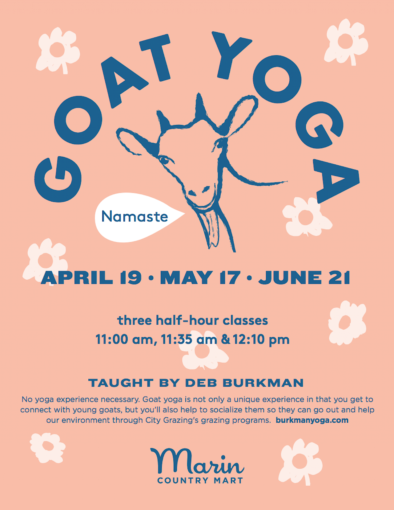Goat Yoga is Back! at Marin Country Mart May 17, June 21 May 2019