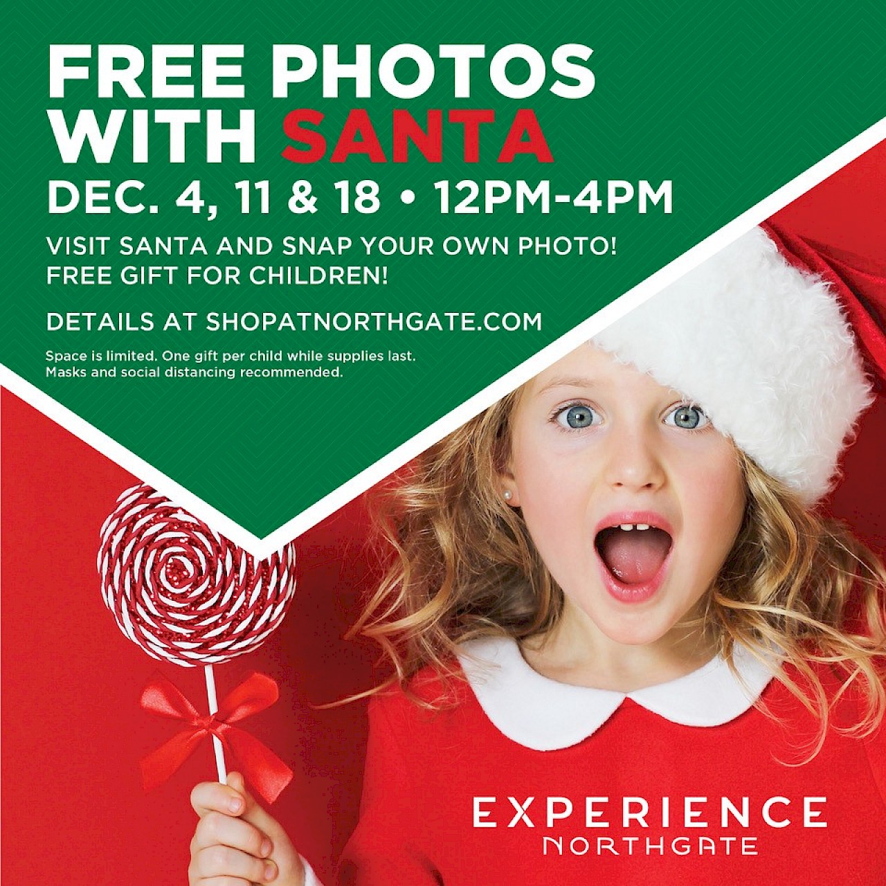 Free Santa Photos at Northgate Mall December 2021 Marin Convention