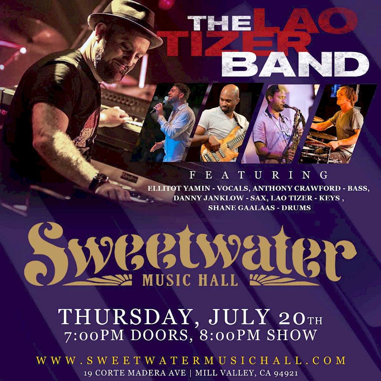 Lao Tizer Band at Sweetwater Music Hall - July 2023 | Marin Convention ...